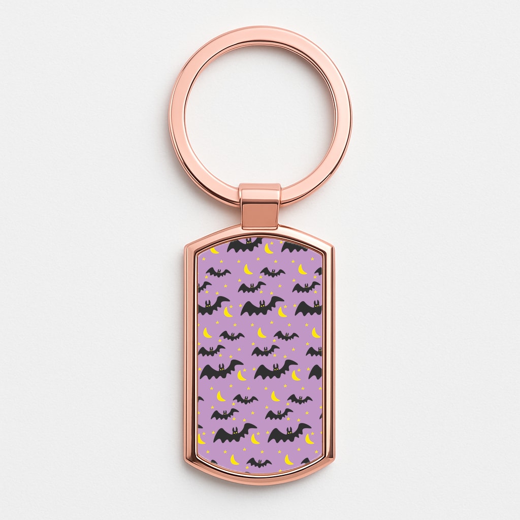 Halloween Pattern 4 Rose Gold Keyring
