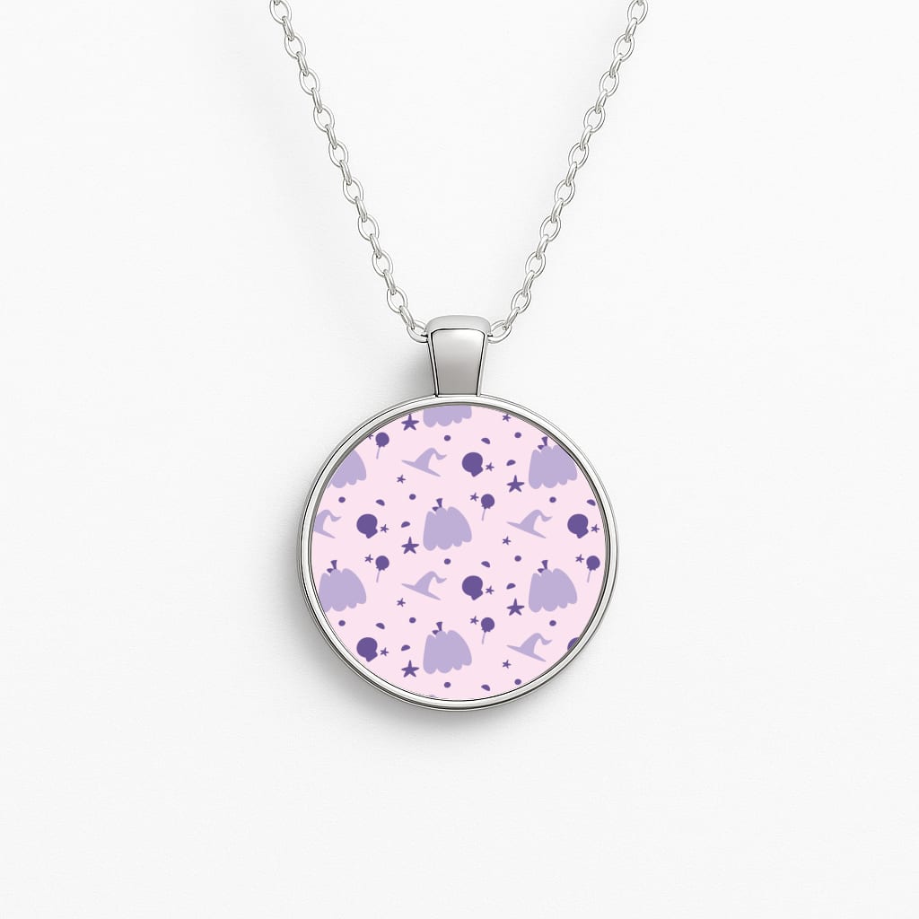 Halloween Pattern 5 Circle Necklace
