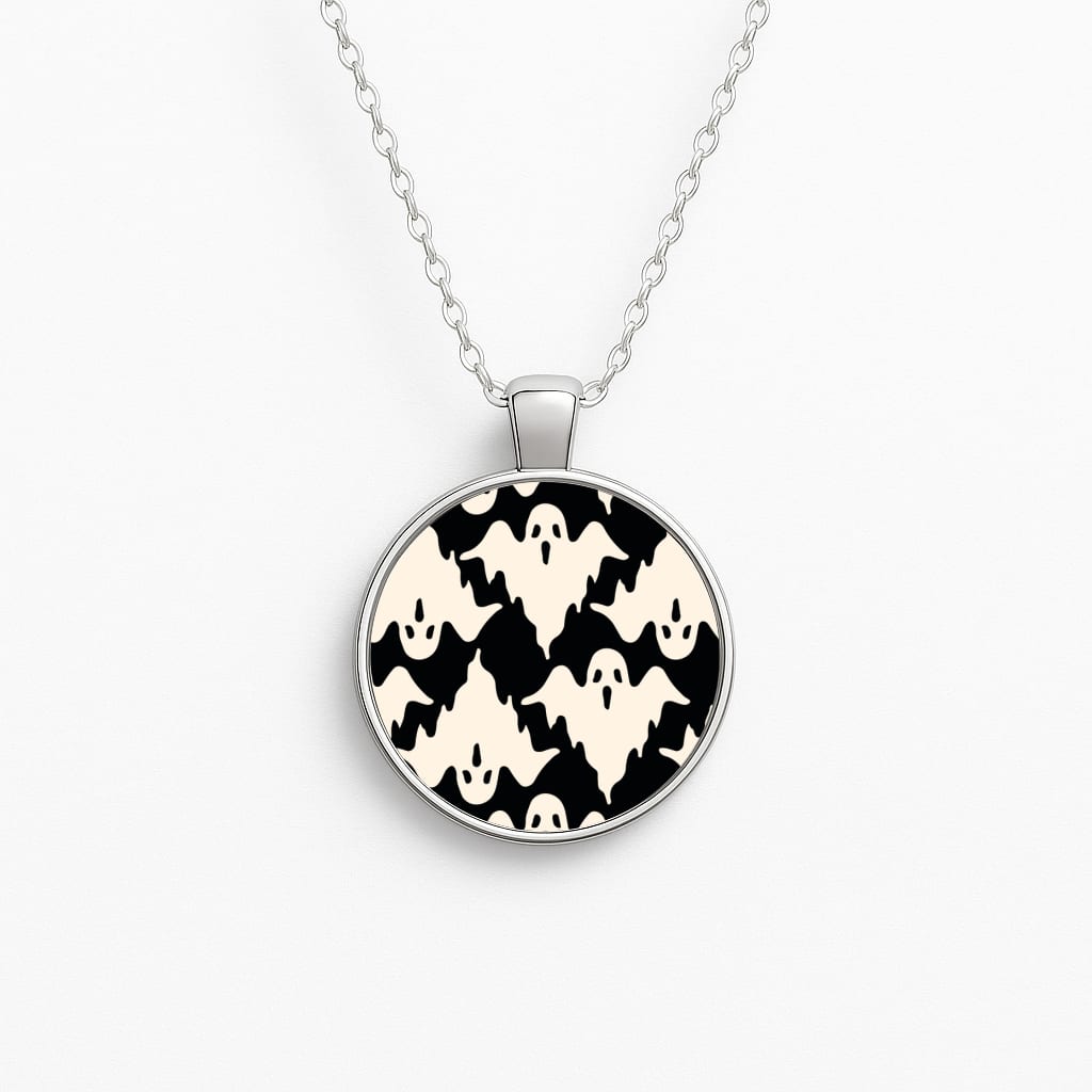Halloween Pattern 17 Circle Necklace