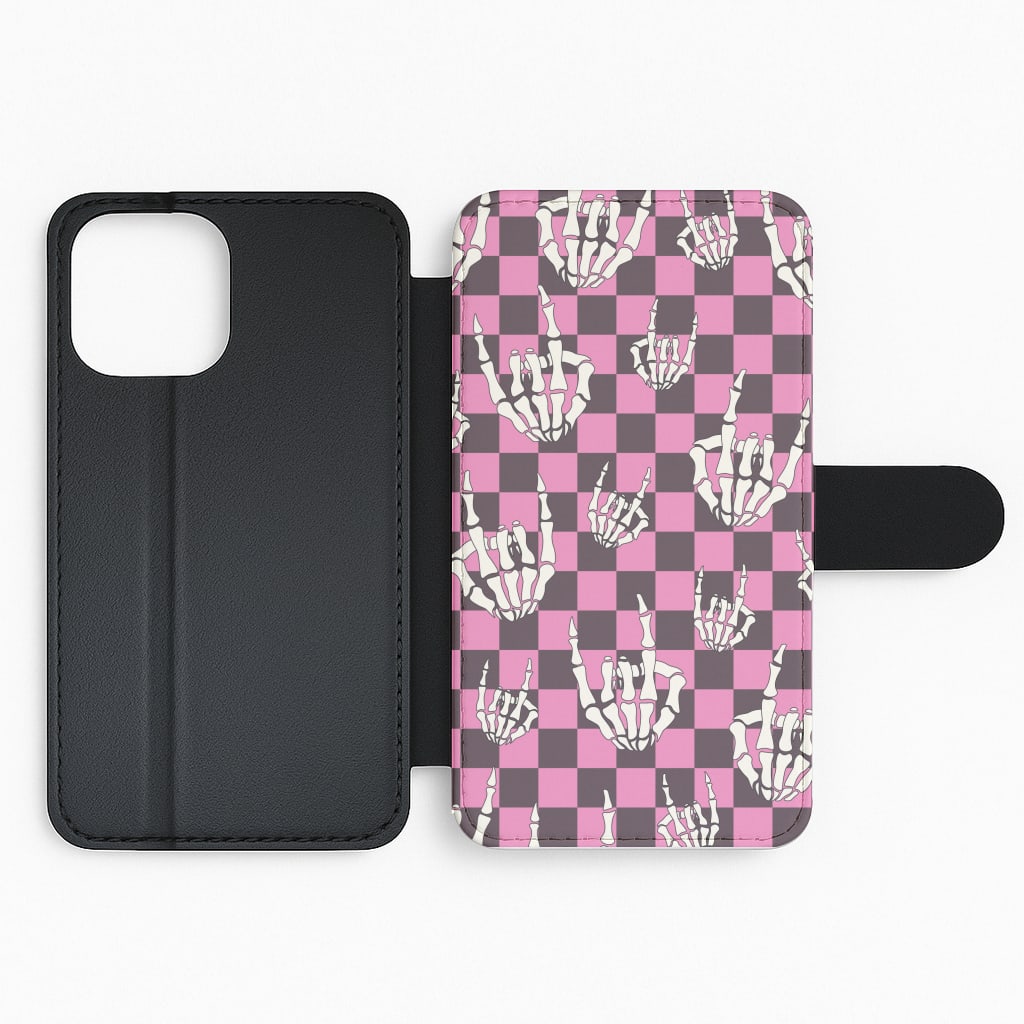 Rock On Skeleton Flip Phone Case