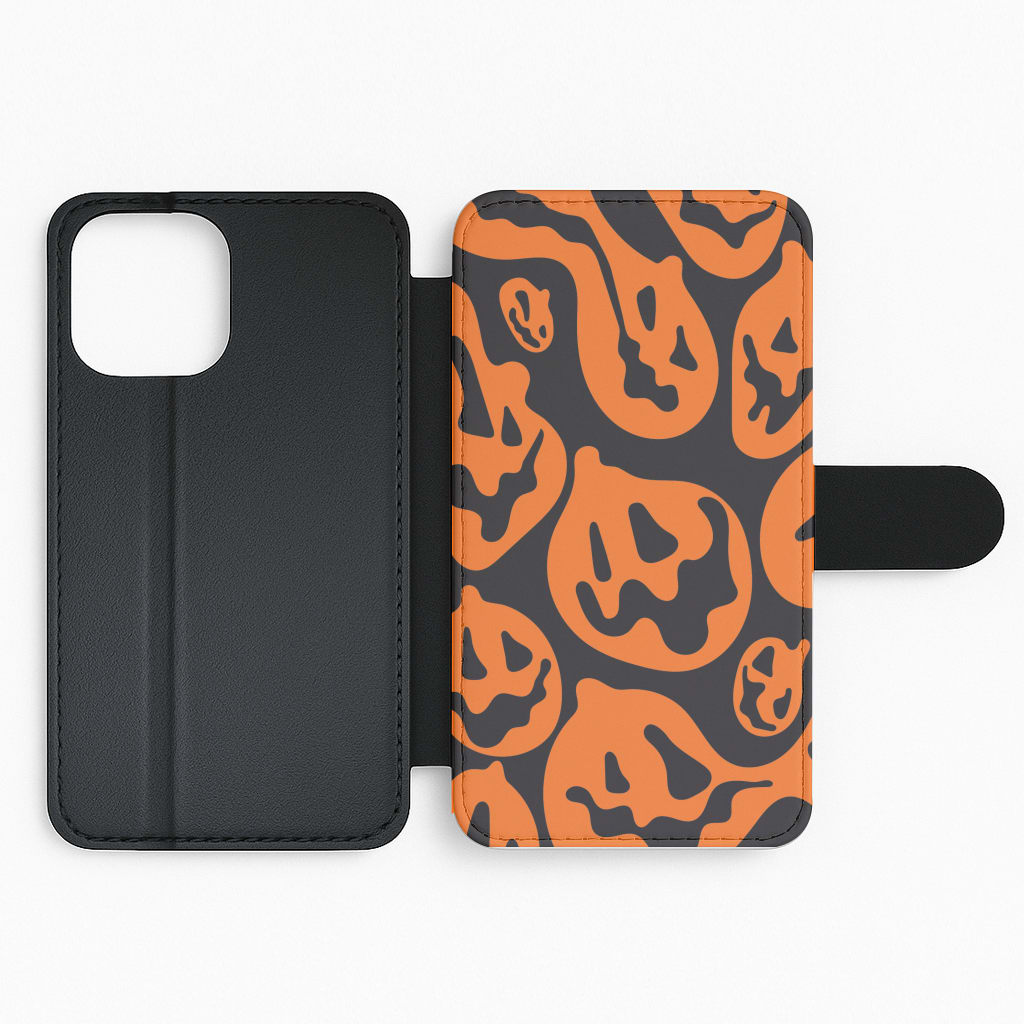 Pumpkin Pattern Flip Phone Case