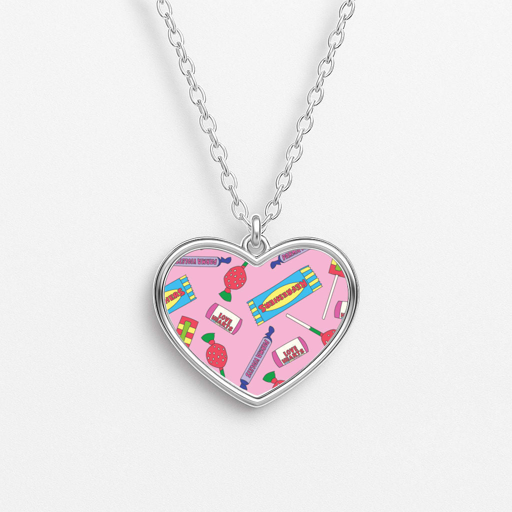 Trick Or Treat Sweets Heart Necklace
