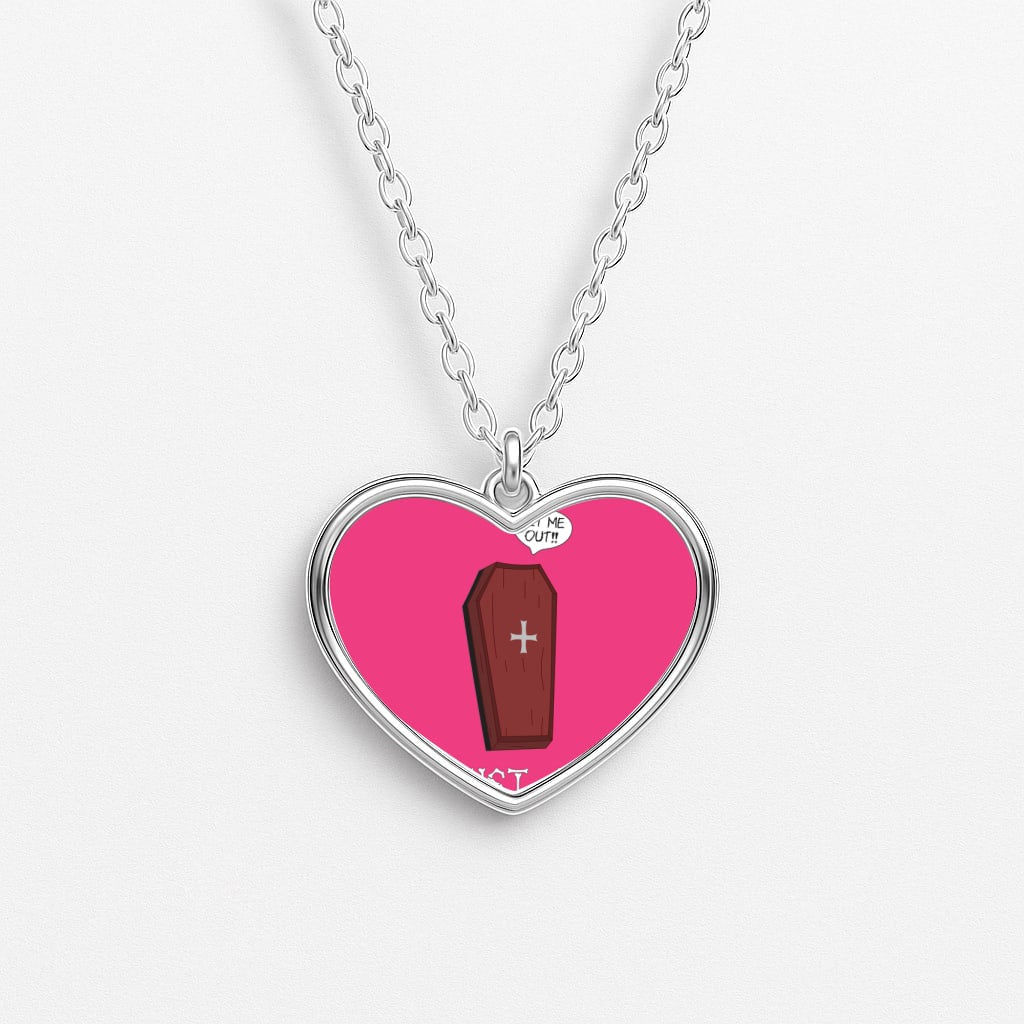 Just A Spooky Girl Heart Necklace