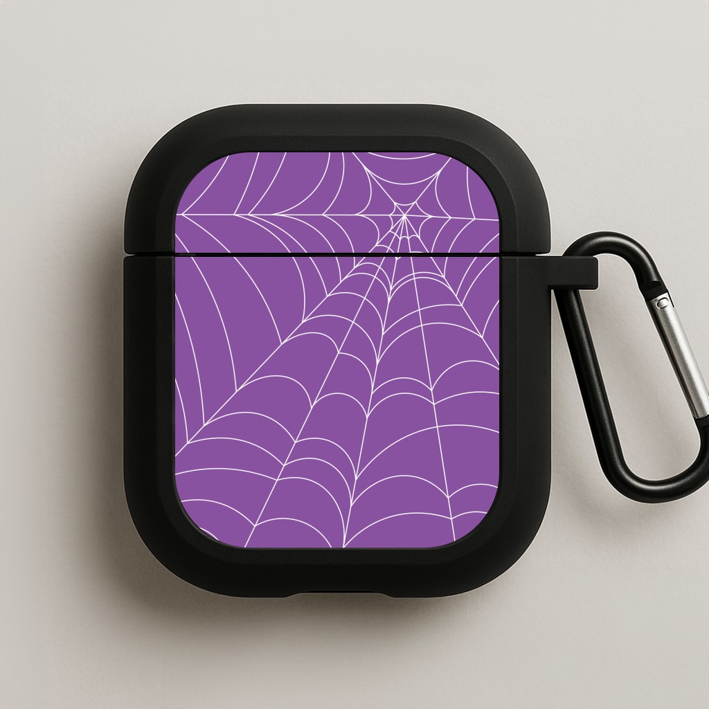 Purple Cobweb Pattern AirPods Case