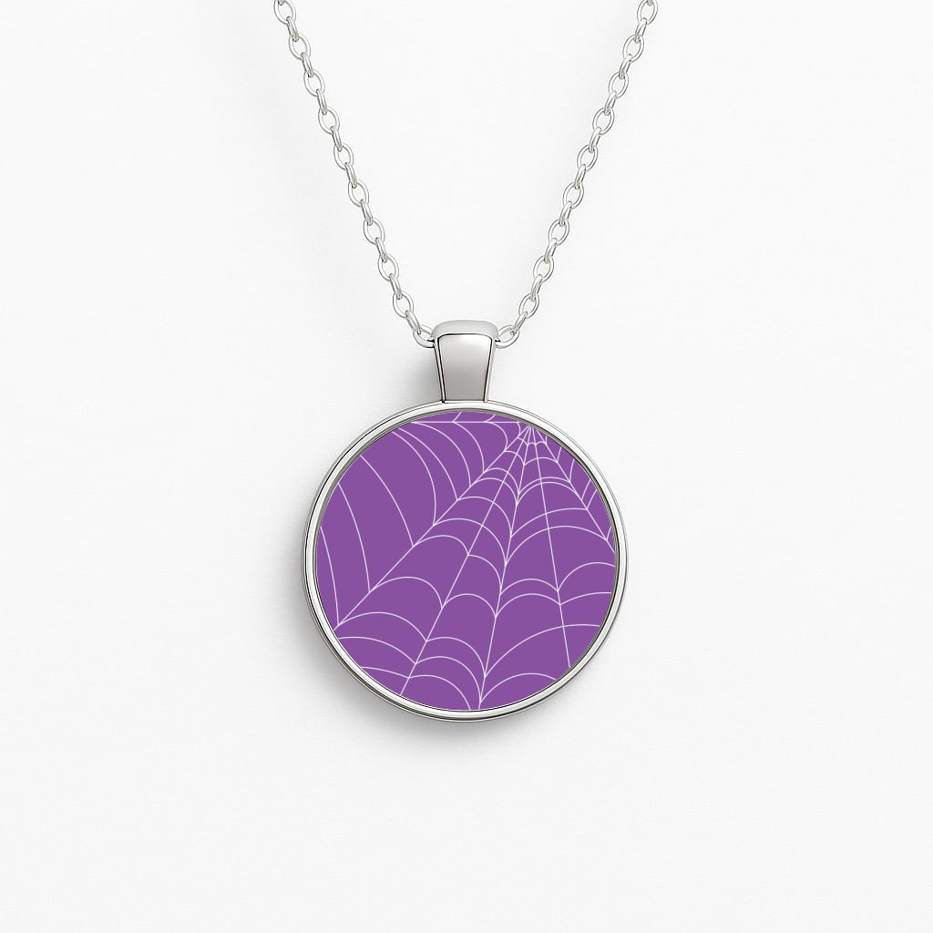 Purple Cobweb Pattern Necklace