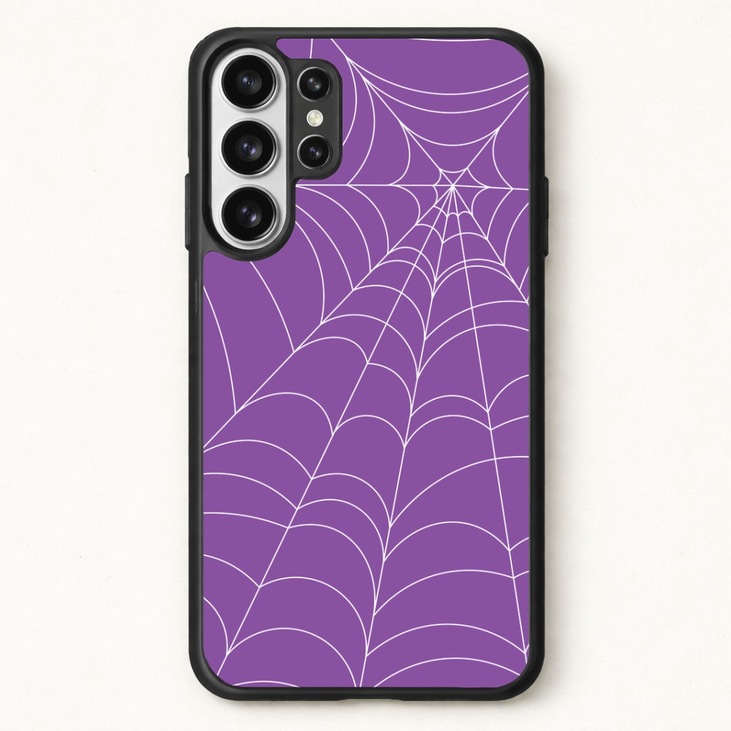 Purple Cobweb Pattern Phone Case for Galaxy S26 Ultra