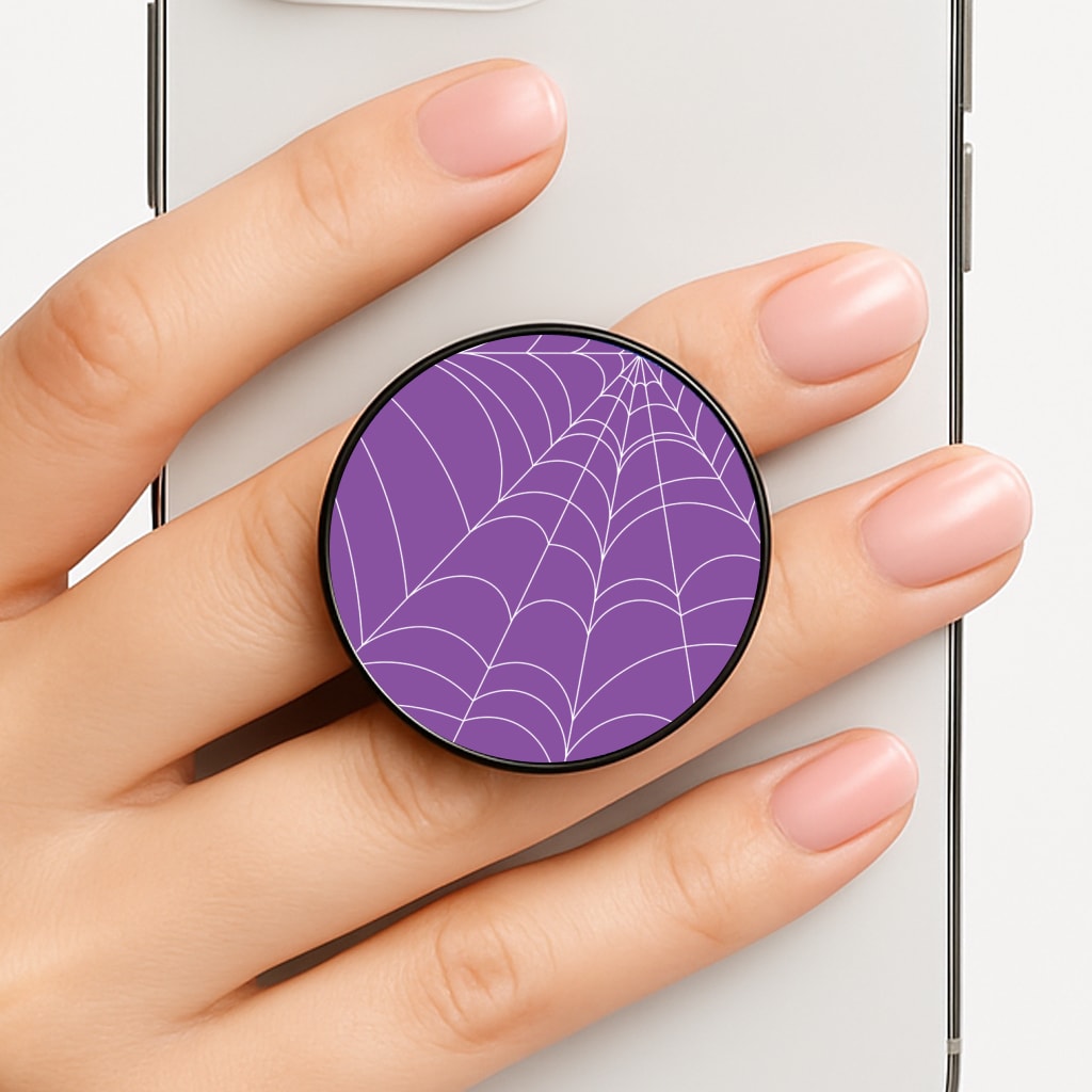 Purple Cobweb Pattern Phone Grip