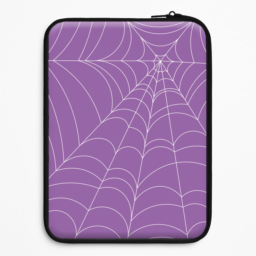 Purple Cobweb Pattern Laptop Sleeve