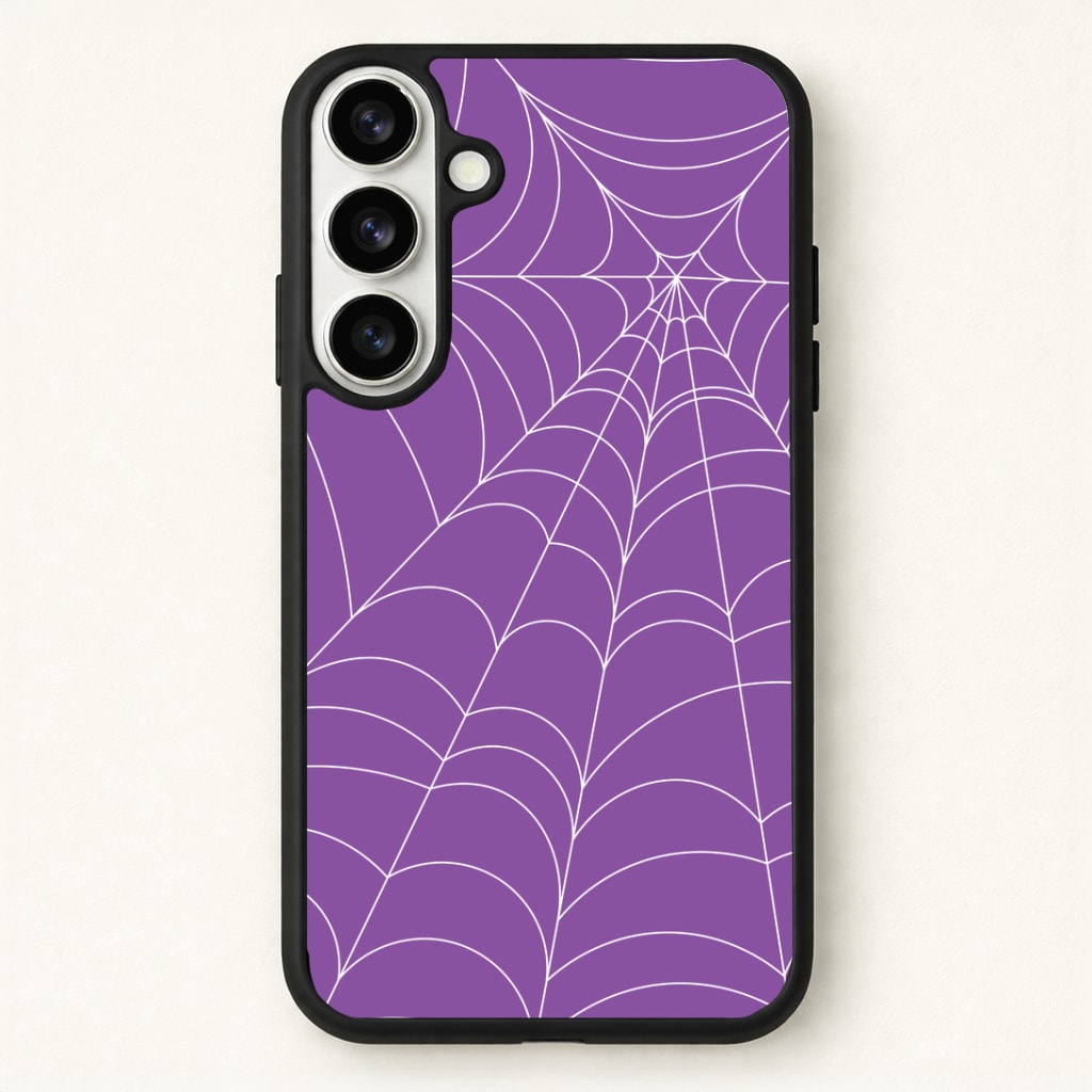 Purple Cobweb Pattern Phone Case for Galaxy S26