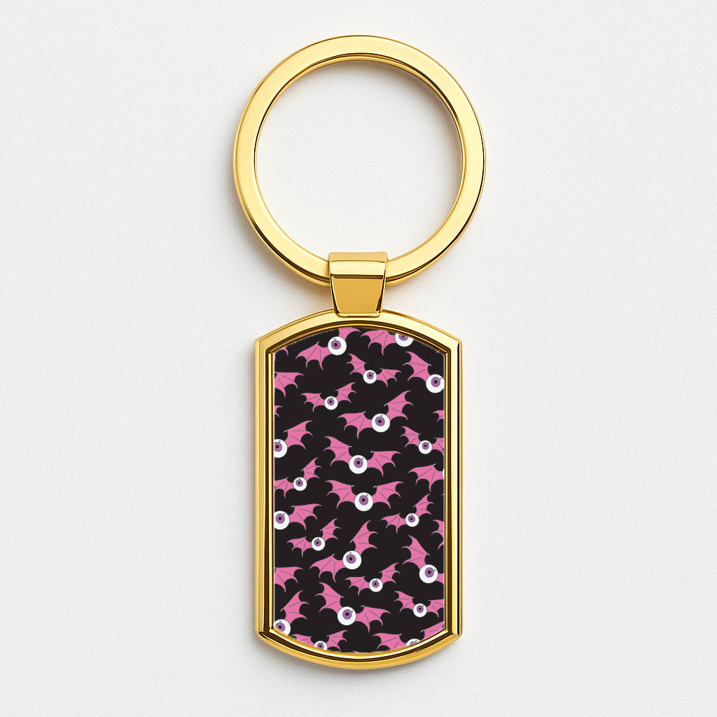 Bat Eye Pattern Gold Keyring
