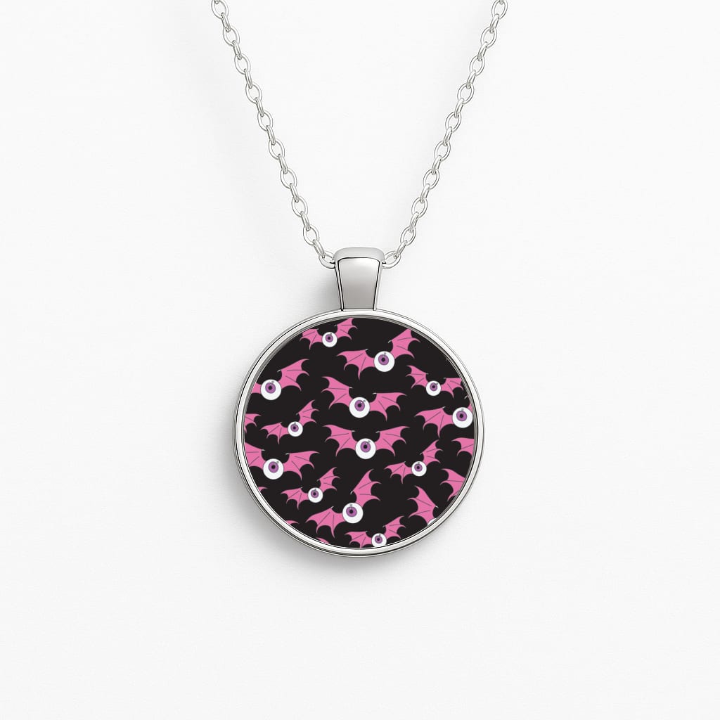 Bat Eye Pattern Circle Necklace