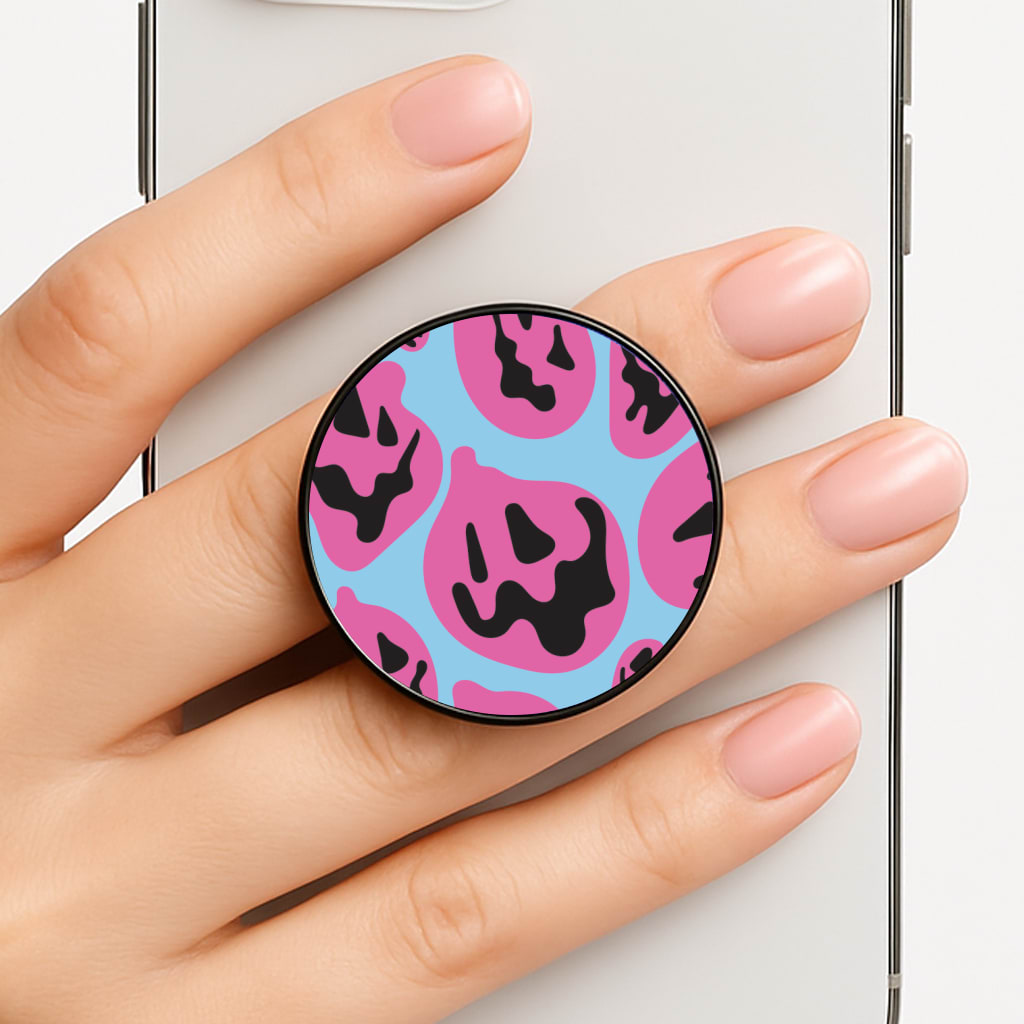 Pumpkin Blue Pattern Phone Grip