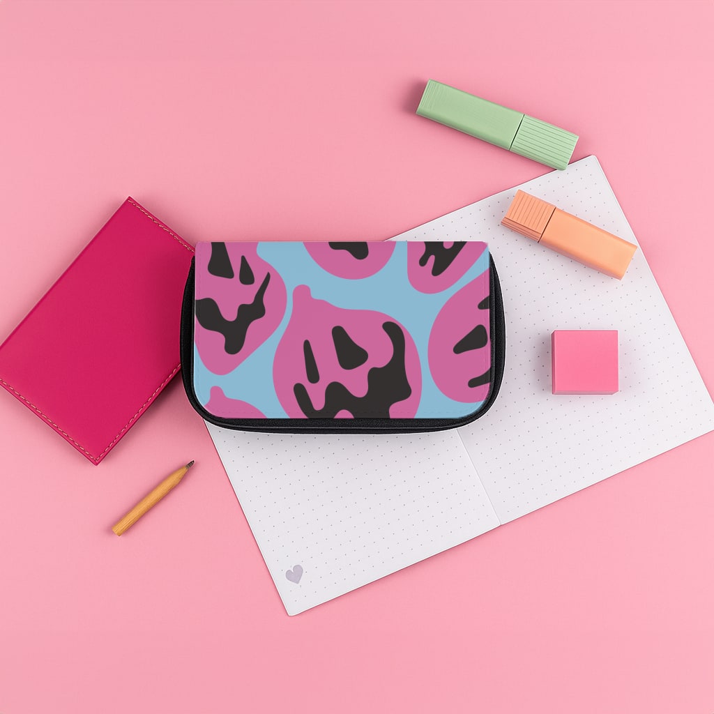 Pumpkin Blue Pattern Pencil Case
