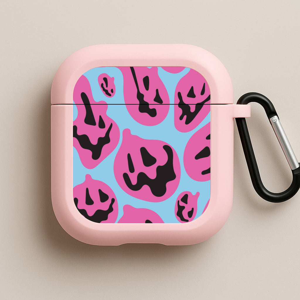 Pumpkin Blue Pattern Pink AirPods Case