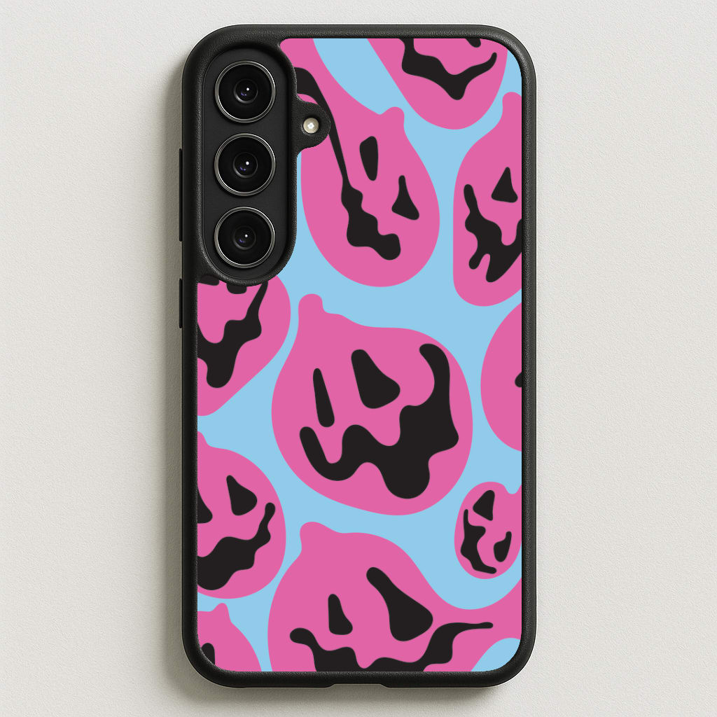 Pumpkin Blue Pattern Phone Case for Galaxy S25FE