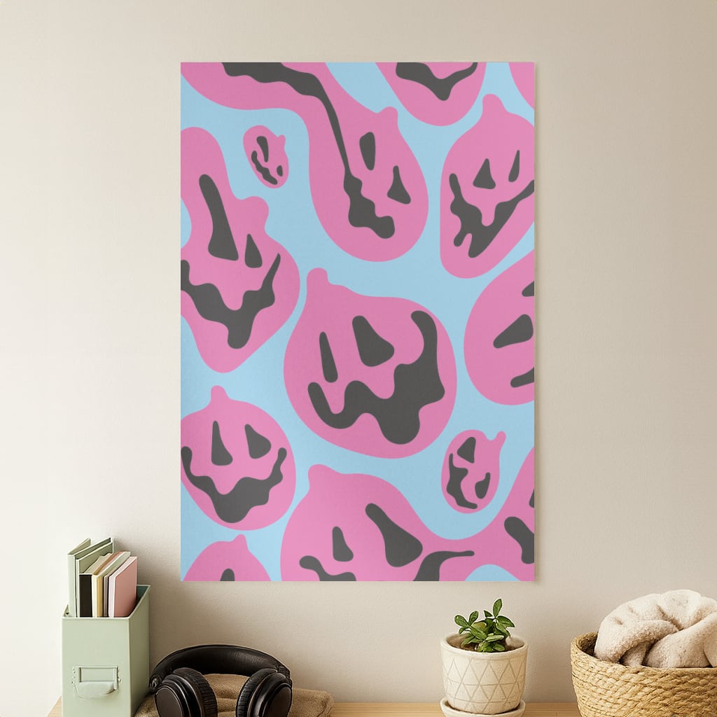 Pumpkin Blue Pattern Poster