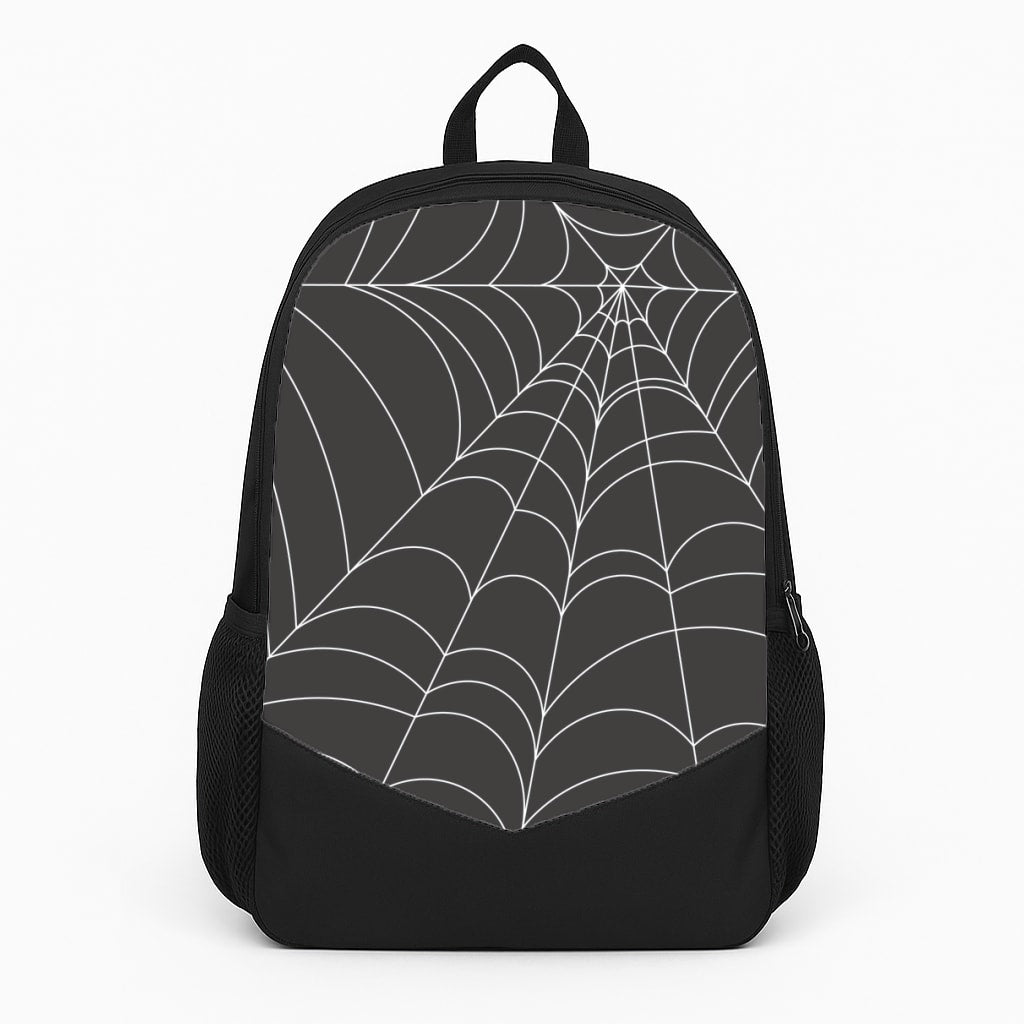 Black Cobwebs Pattern Large Backpack