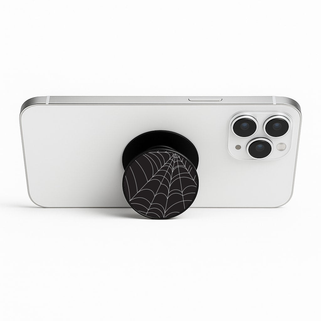 Black Cobwebs Pattern Phone Stand