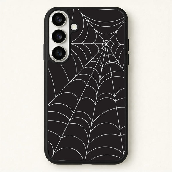 Black Cobwebs Pattern Phone Case for Galaxy S26 Plus