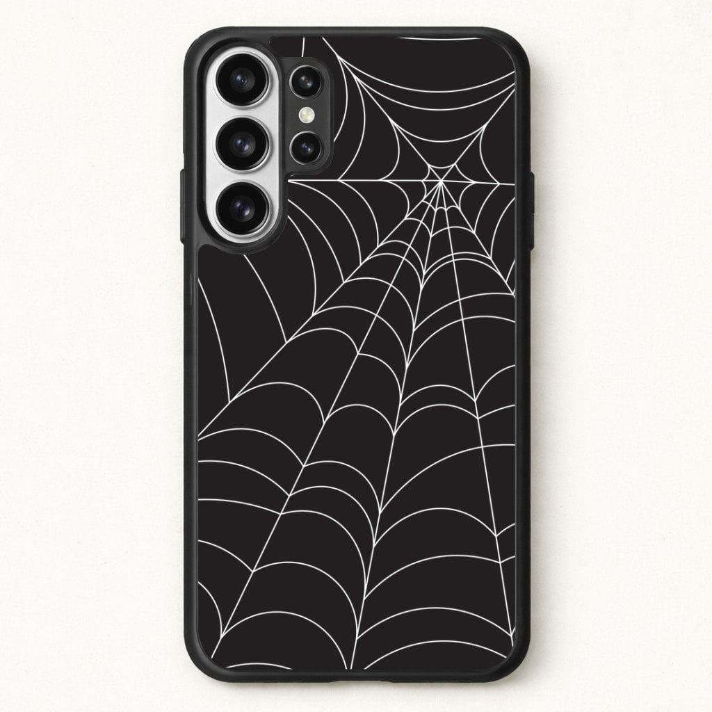 Black Cobwebs Pattern Phone Case for Galaxy S26 Ultra