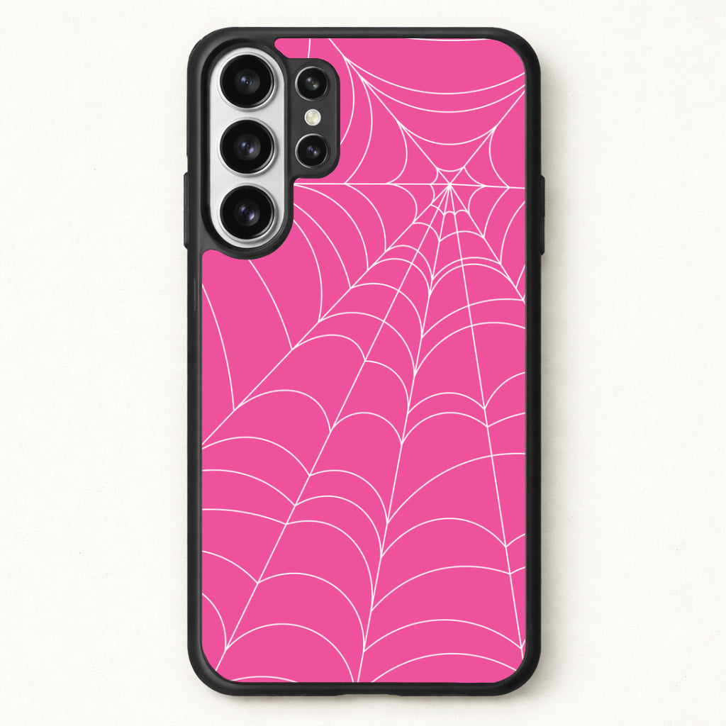 Pink Cobwebs Pattern Phone Case for Galaxy S26 Ultra