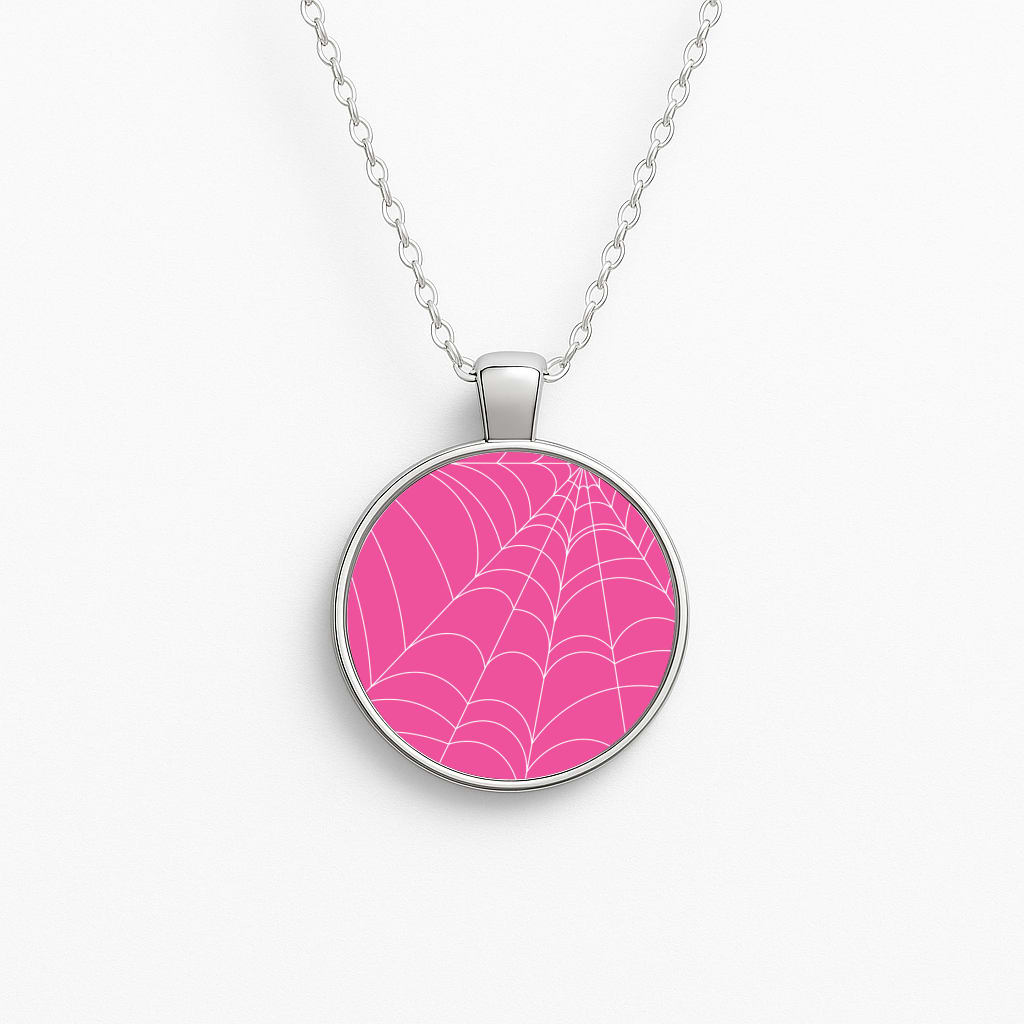 Pink Cobwebs Pattern Necklace