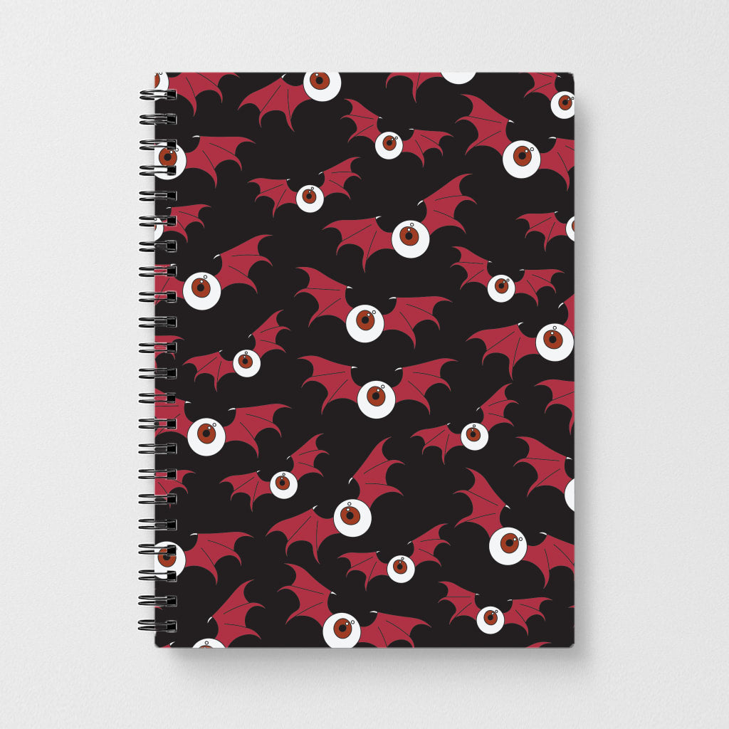 Red Bat Pattern Notebook