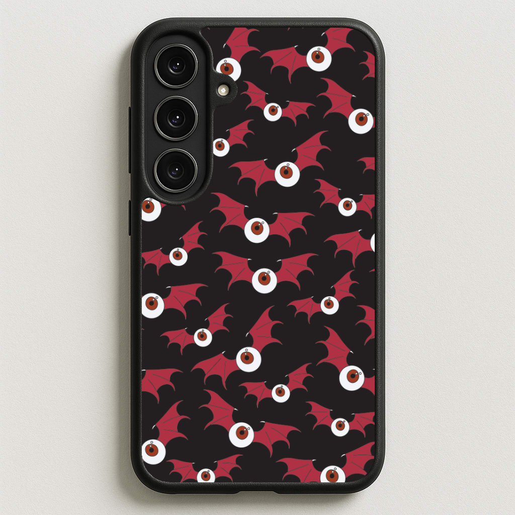 Red Bat Pattern Phone Case for Galaxy S25FE