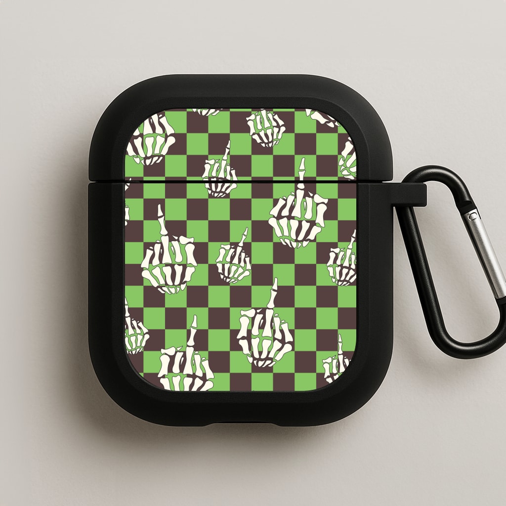 Green Middle Finger AirPods Case