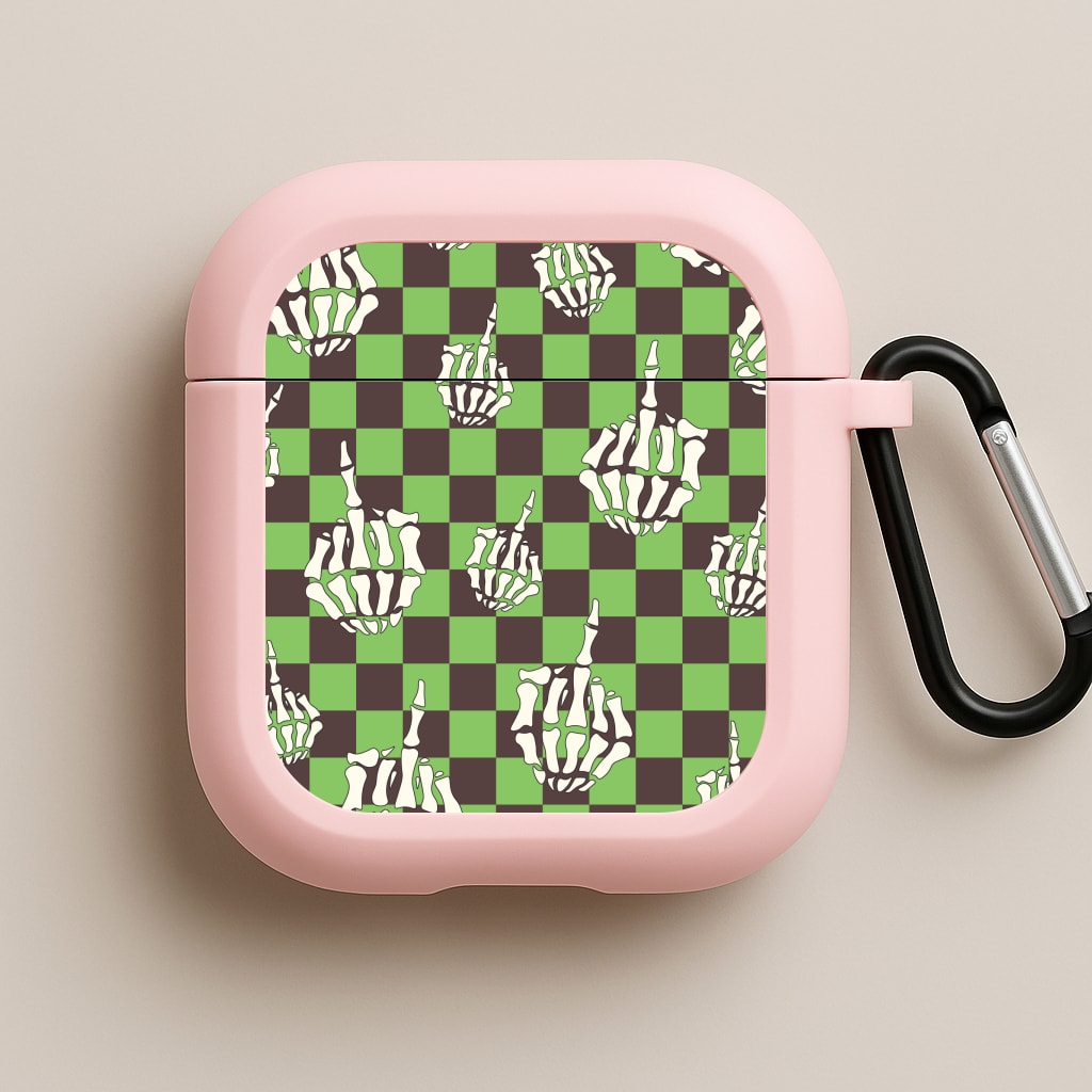 Green Middle Finger Pink AirPods Case