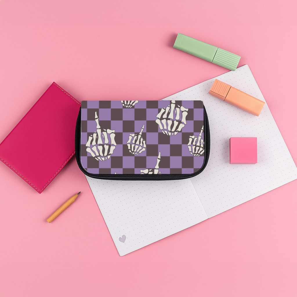 Purple Middle Finger Pencil Case