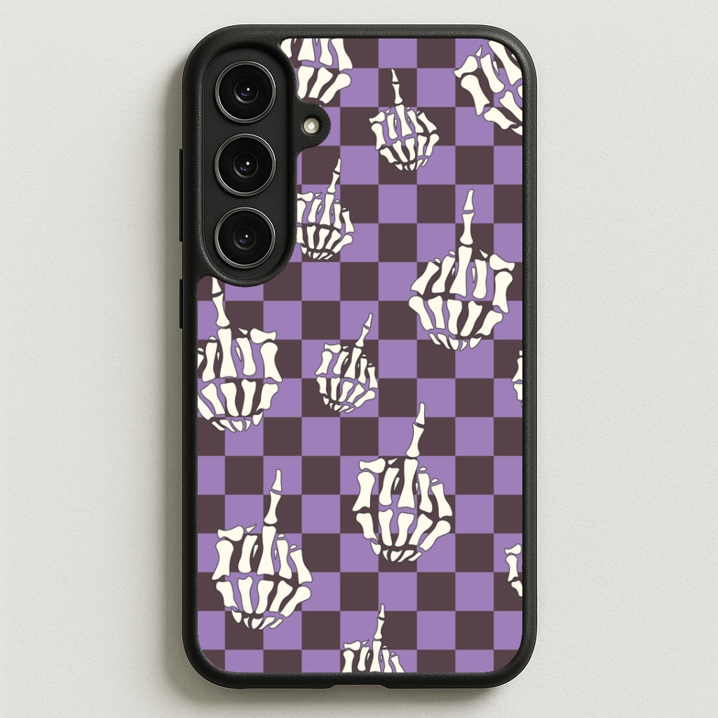 Purple Middle Finger Phone Case for Galaxy S25FE