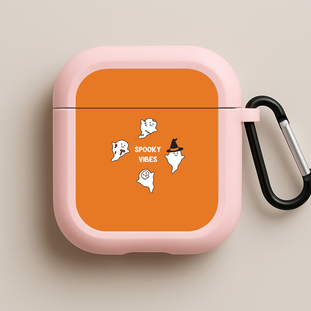 Spooky Vibes Ghosties I Pink AirPods Case