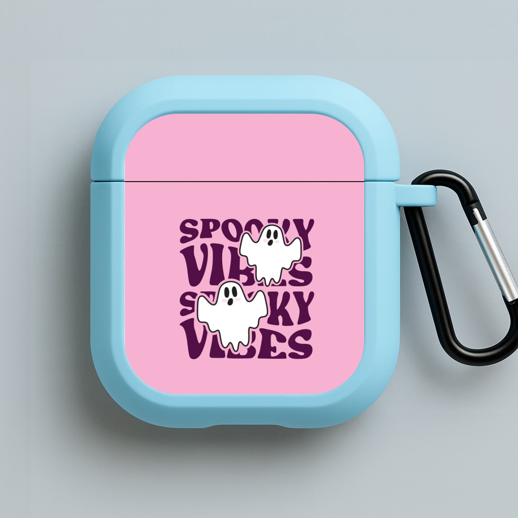 Spooky Vibes Pink Blue AirPods Case