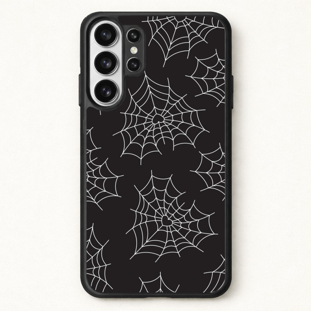 Spiderweb Hearts Pattern Phone Case for Galaxy S26 Ultra