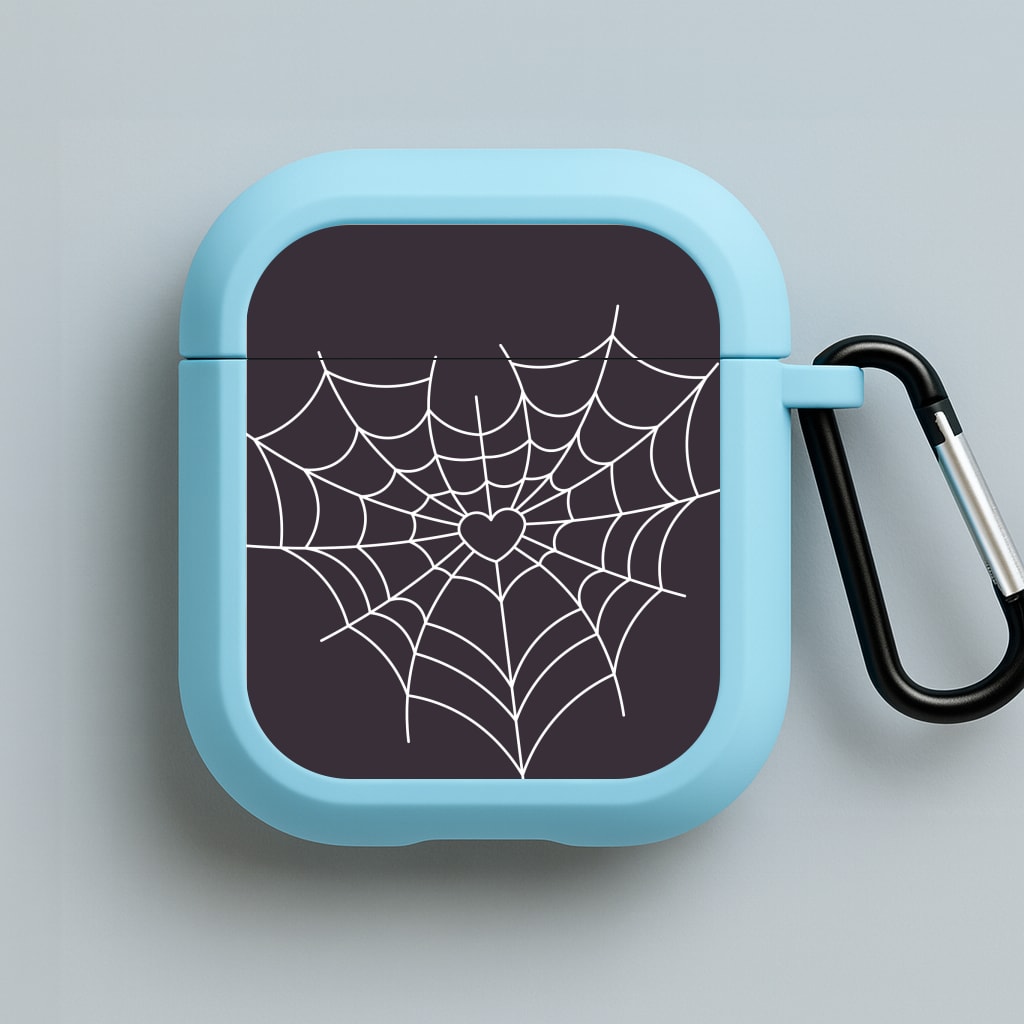 Spiderweb Hearts I Blue AirPods Case
