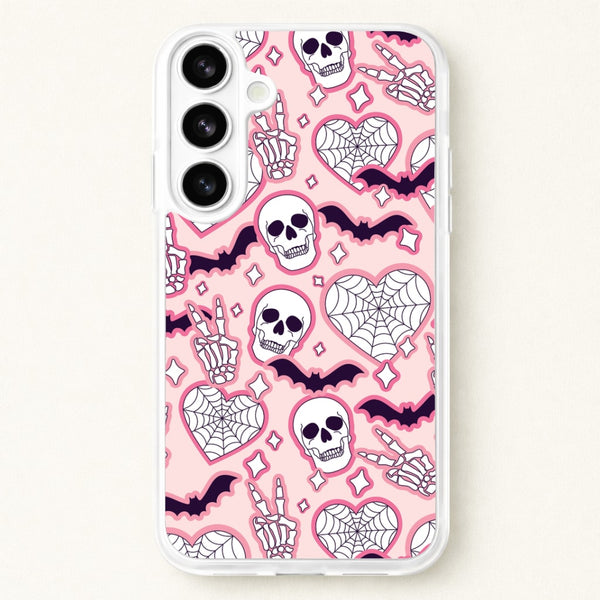 Cute Halloween Stickers Pattern Phone Case for Galaxy S26 Plus