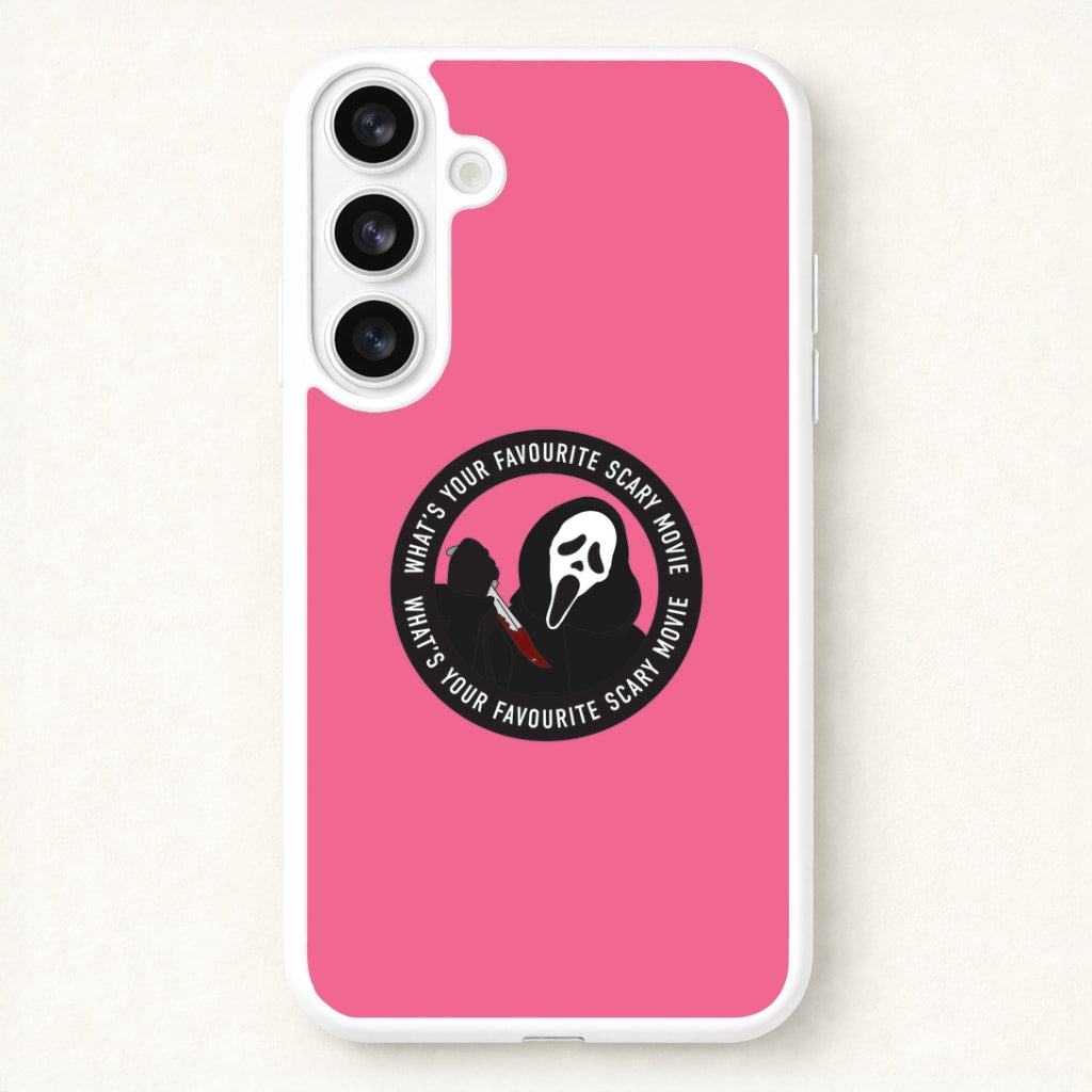 What's Your Favourite Scary Movie Badge Phone Case for Galaxy S26