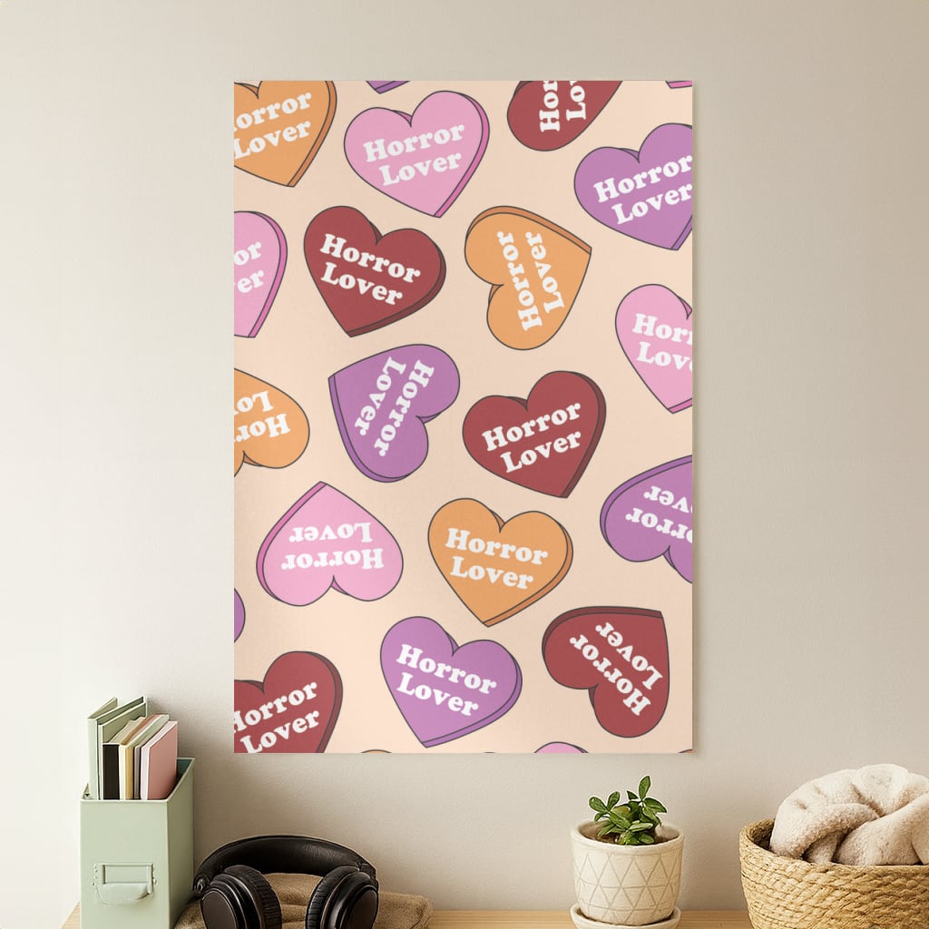 Horror Lover Hearts Pattern Poster