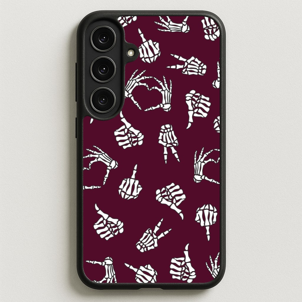 Skeleton Hands Pattern Phone Case for Galaxy S25FE