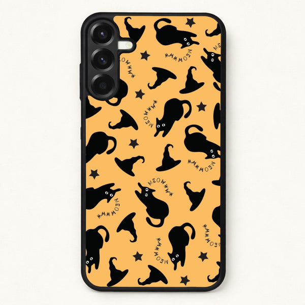 Black Cat And Hats Pattern Phone Case for Galaxy A37