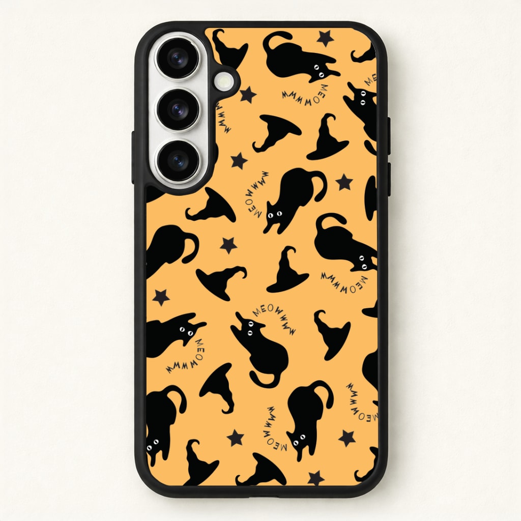 Black Cat And Hats Pattern Phone Case for Galaxy S26