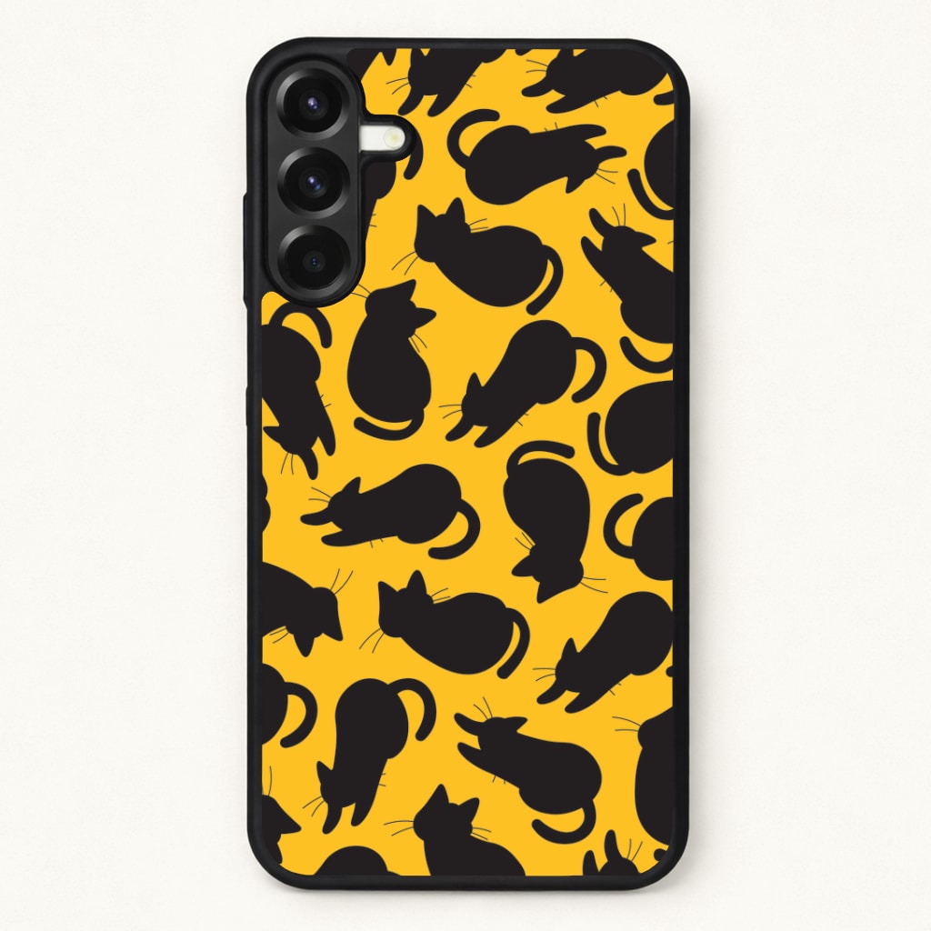 Black Cat Silhouettes Pattern Phone Case for Galaxy A57