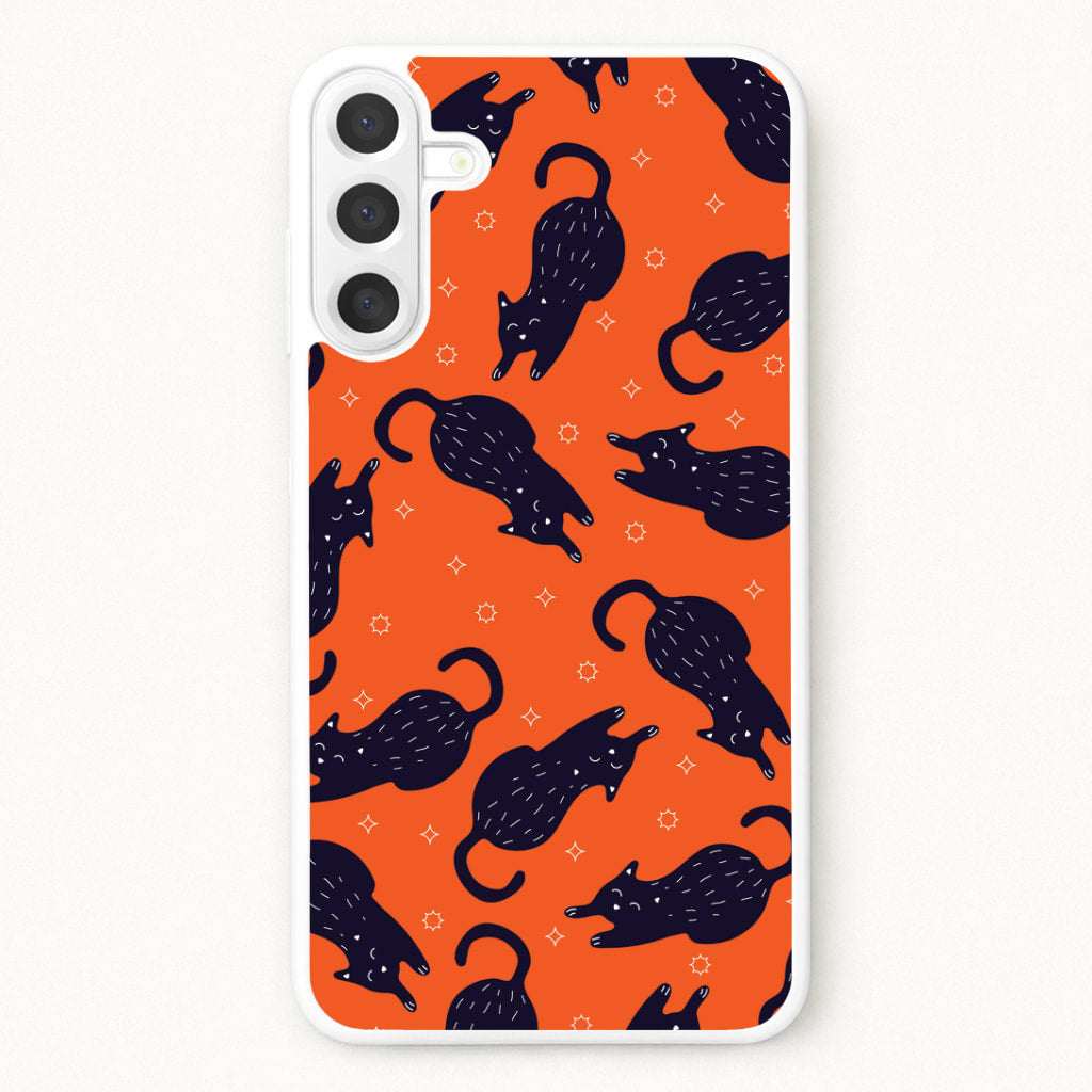 Black Cats And Stars Pattern Phone Case for Galaxy A17