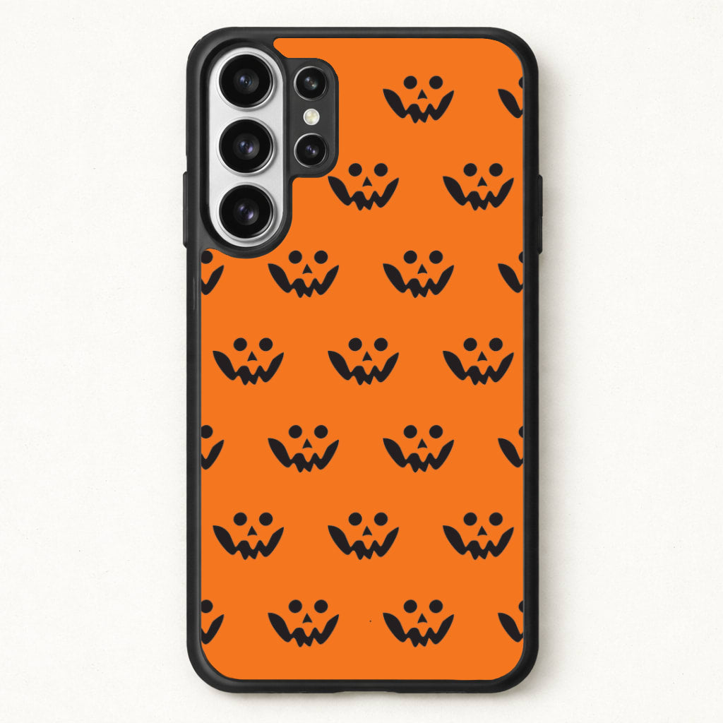 Carved Pumpkin Face Pattern Phone Case for Galaxy S26 Ultra