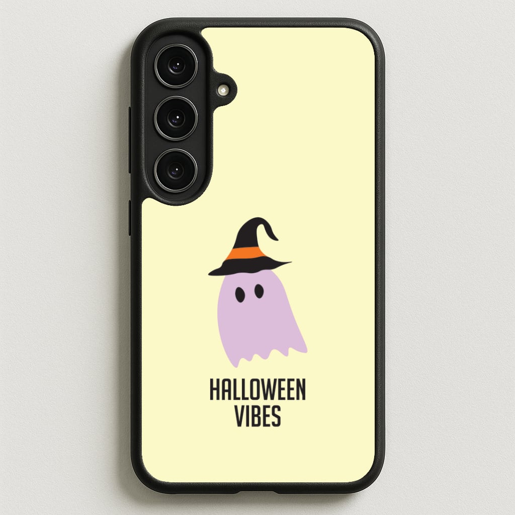Purple Ghost Halloween Vibes Phone Case for Galaxy S25FE