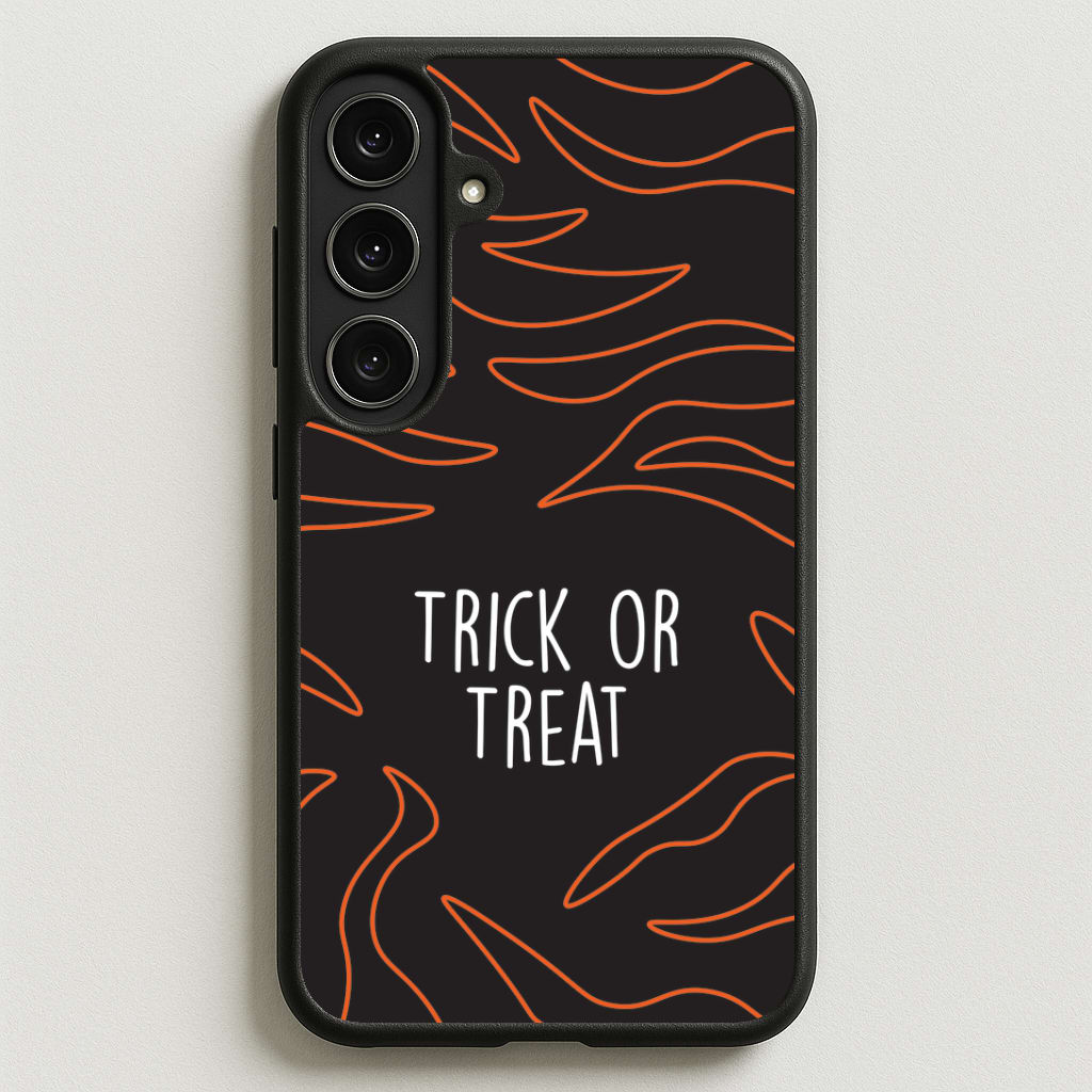 Zebra Print Trick Or Treat Phone Case for Galaxy S25FE