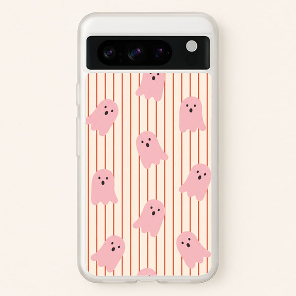 Candy Stripe Ghosts - Vanilla Phone Case - Google Pixel 8 Pro / Standard