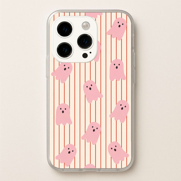 Candy Stripe Ghosts - Vanilla Phone Case - iPhone 14 Pro / Standard