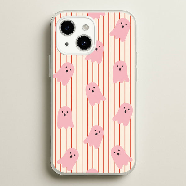 Candy Stripe Ghosts - Vanilla Phone Case - iPhone 14 Plus / Standard